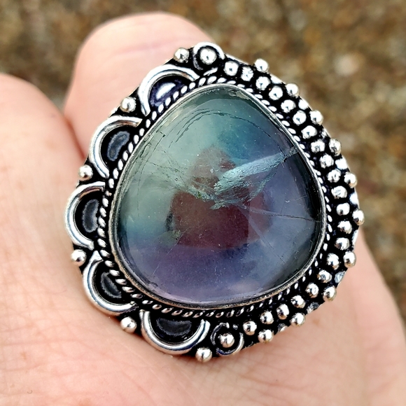New Fluorite 925 Silver Ring. - Picture 2 of 14